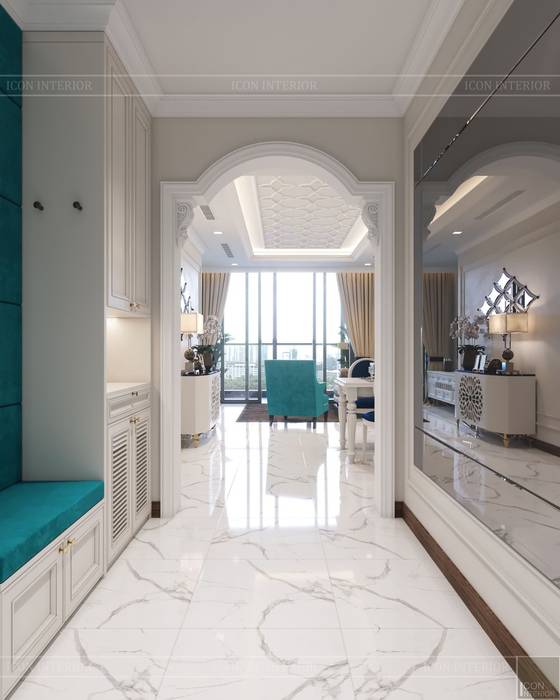 THIẾT KẾ CĂN HỘ LANDMARK 81 MS.UYEN - Phong cách Bán cổ điển với tông màu tươi sáng, ICON INTERIOR ICON INTERIOR Classic style doors