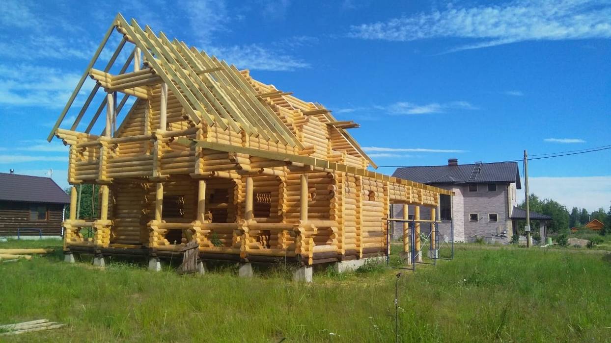 Сказочный дом из оцилиндрованного бревна., СК РРК СК РРК Wooden houses Wood Wood effect