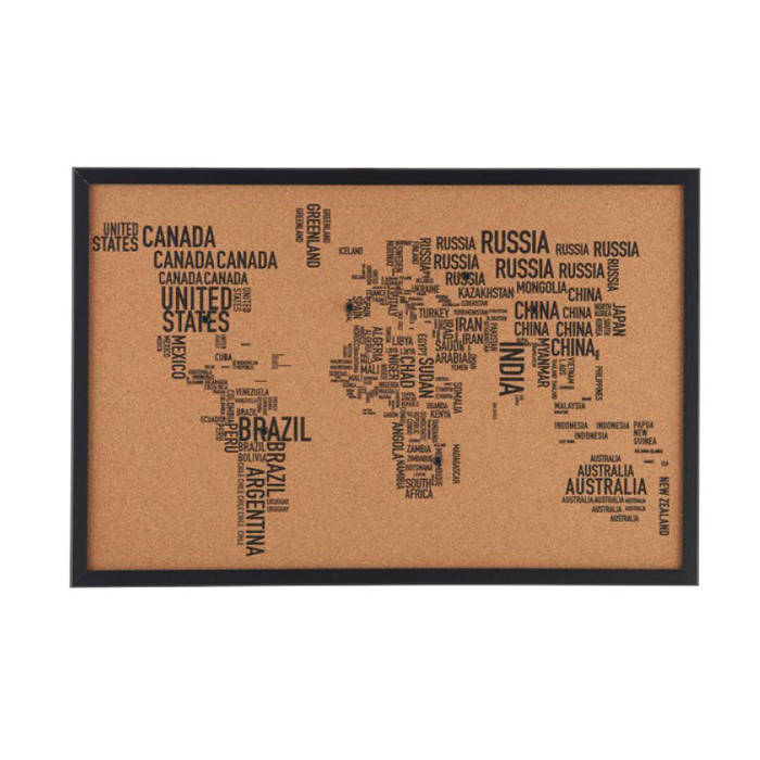 World map cork memo board Go4cork Modern style study/office Cork Accessories & decoration