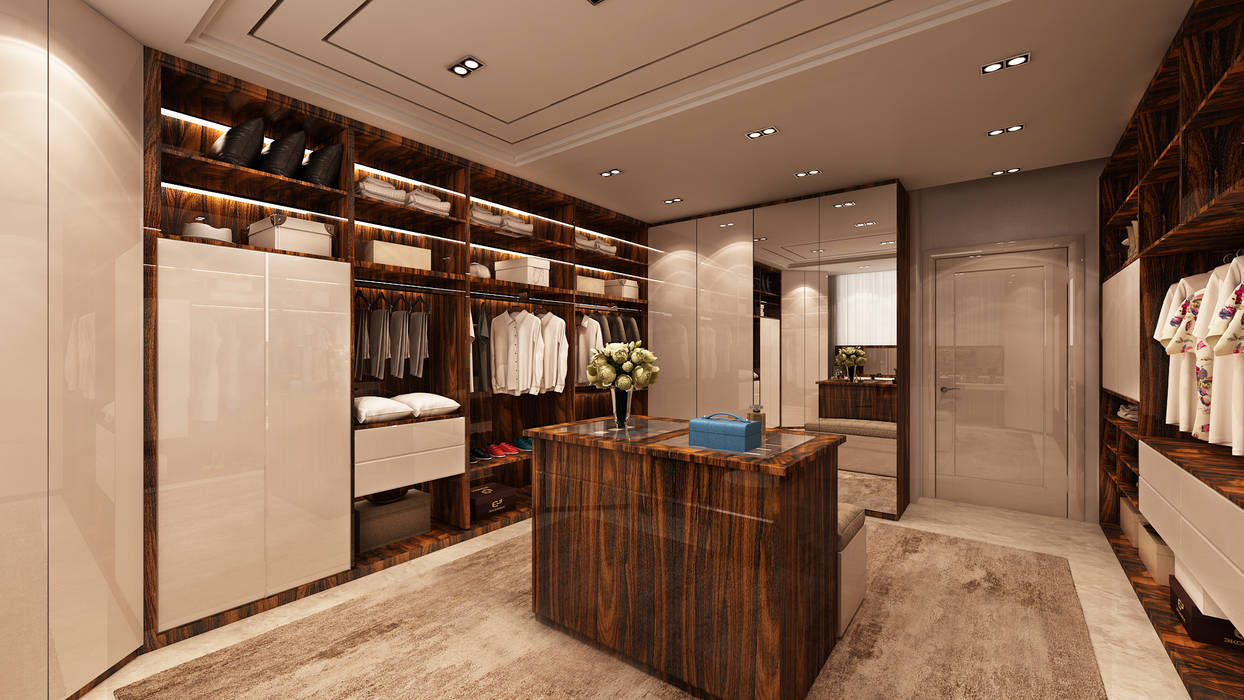 Closet - Projecto 3D para moradia no Estoril , Alpha Details Alpha Details Modern Dressing Room