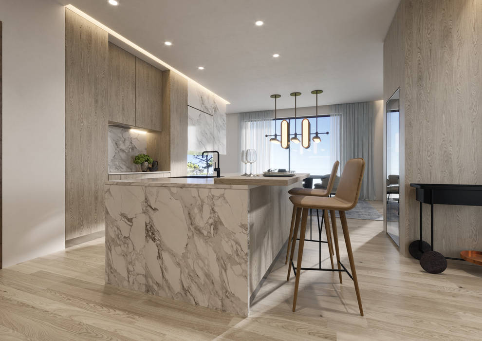 Penthouse, Joana Ferreira d'Almeida Joana Ferreira d'Almeida Kitchen units Marble