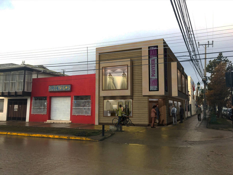 TIENDA PORVENIR, ARQUITECTURA NATALES ARQUITECTURA NATALES مساحات تجارية حجر رملي مراكز تسوق/ مولات