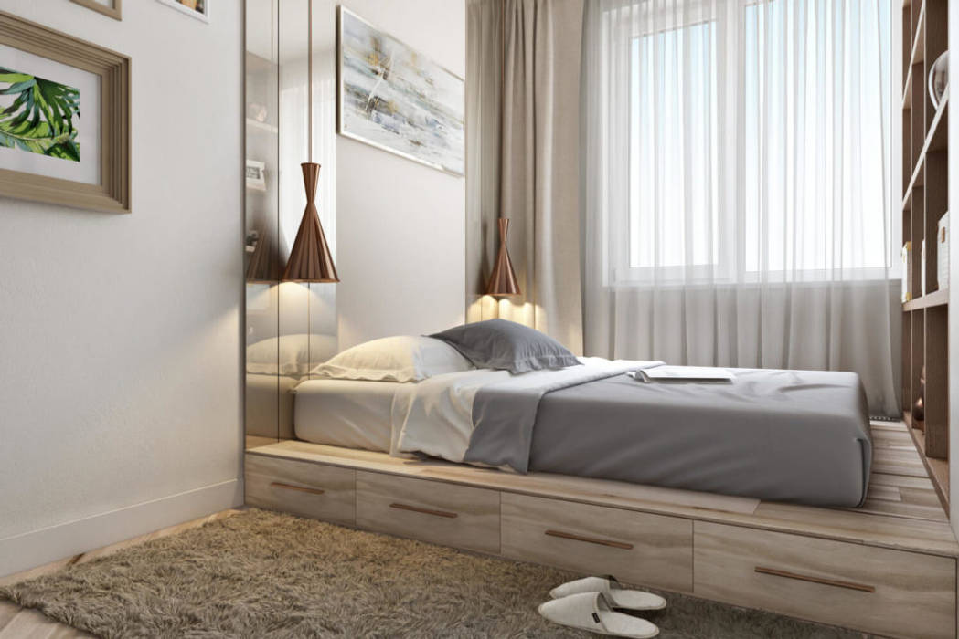 ЖК «Льва Толстого, 23», Студия дизайна "INTSTYLE" Студия дизайна 'INTSTYLE' Small bedroom Wood Wood effect