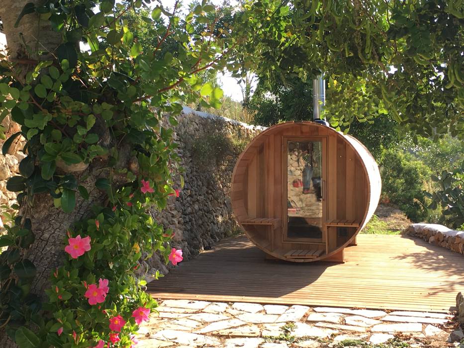 Sauna de madera de Cedro en Ibiza CASÁRBOL Espacios comerciales Madera maciza Multicolor Hoteles