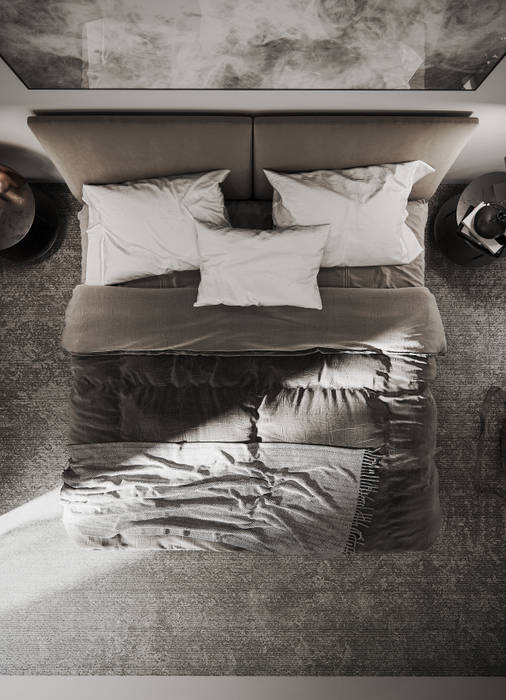 Bedroom Interior Visualization, Lunas Visualization Lunas Visualization Chambre moderne Lits & têtes de lit