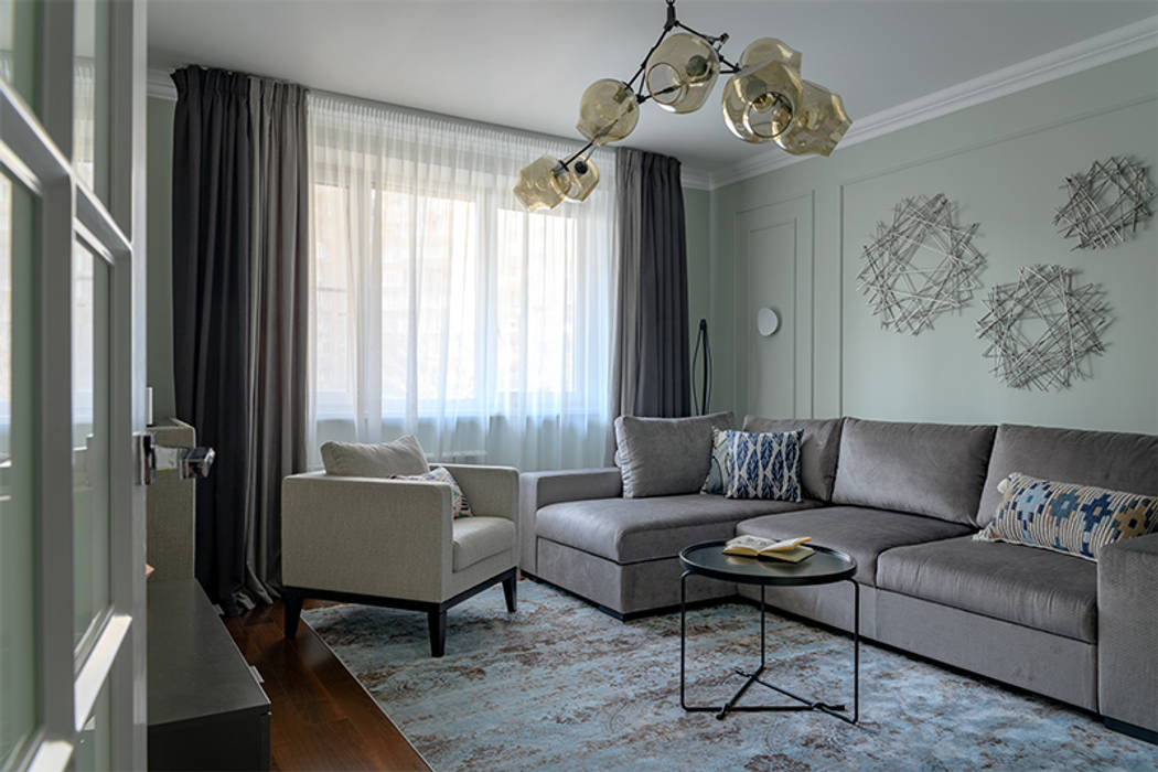 Anastasia Yakovleva design studio Modern Living Room Wood Green