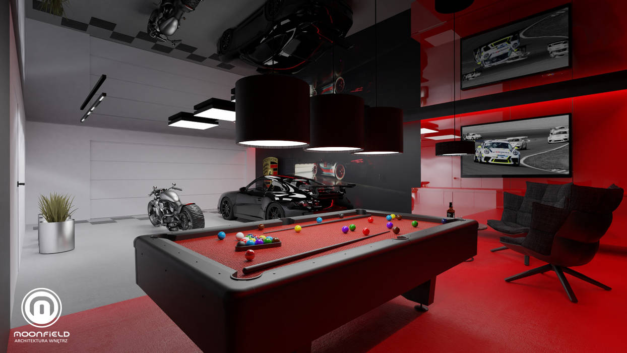 Men's Cave, MOONFIELD STUDIO MOONFIELD STUDIO โรงรถแฝด