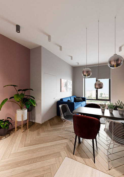 ЖК «Пресня Сити», Студия дизайна "INTSTYLE" Студия дизайна 'INTSTYLE' Scandinavian style living room Wood Wood effect