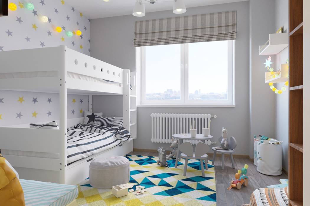 улица Крылатские холмы, Студия дизайна "INTSTYLE" Студия дизайна 'INTSTYLE' Quarto infantil escandinavo Madeira Efeito de madeira