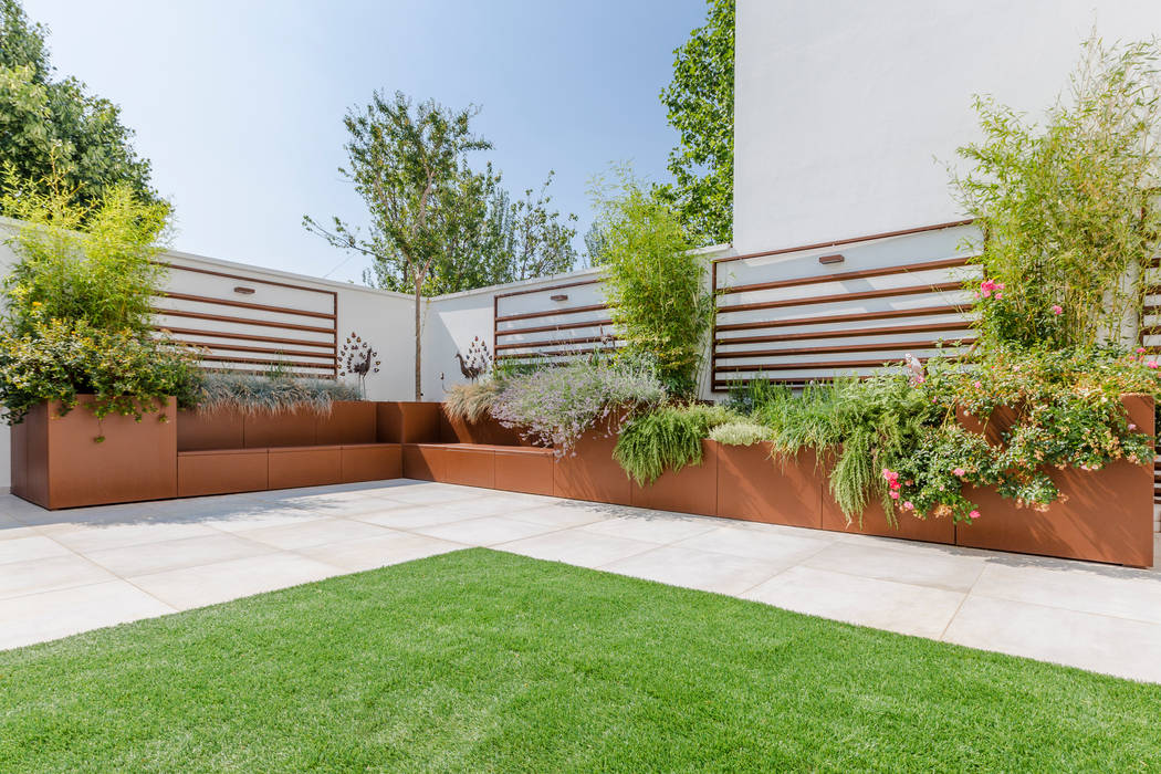 VASI PER INTERNI CON RIVESTIMENTO PERSONALIZZATO, Modularte Srl Modularte Srl Terrace Plants & flowers