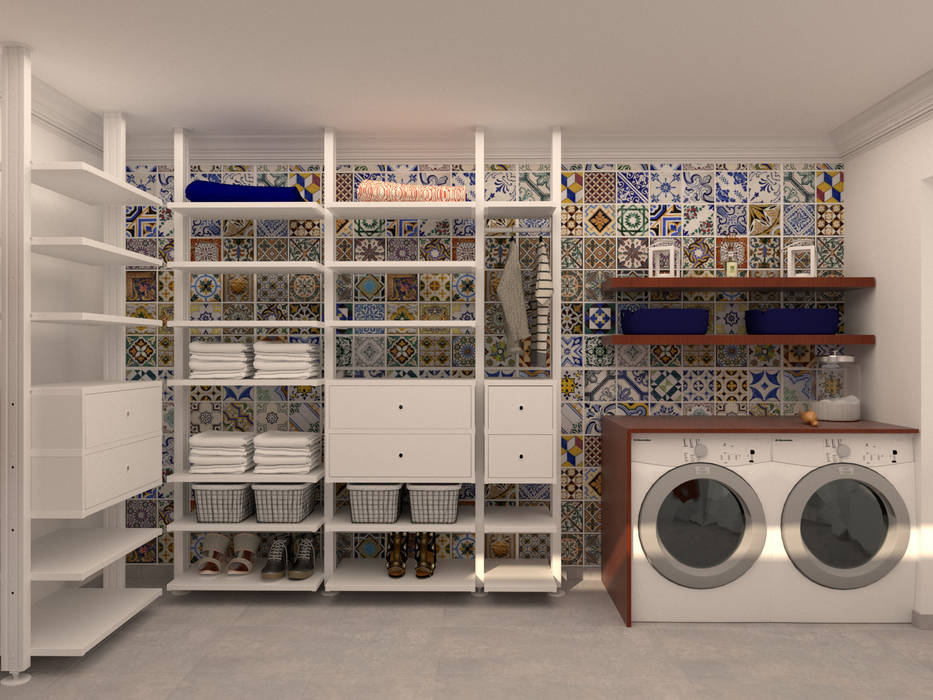 Laundry Room Filipa Sousa Interior Design Casas modernas Acessórios e Decoração