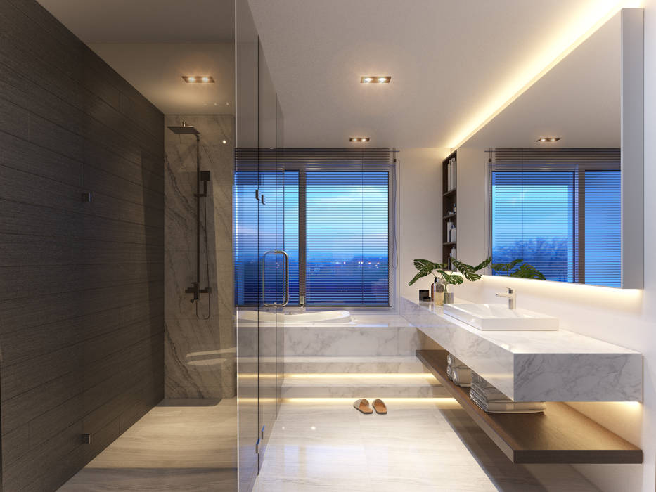CHAM OASIS VILLA-M03 , RIKATA DESIGN RIKATA DESIGN Phòng tắm phong cách hiện đại