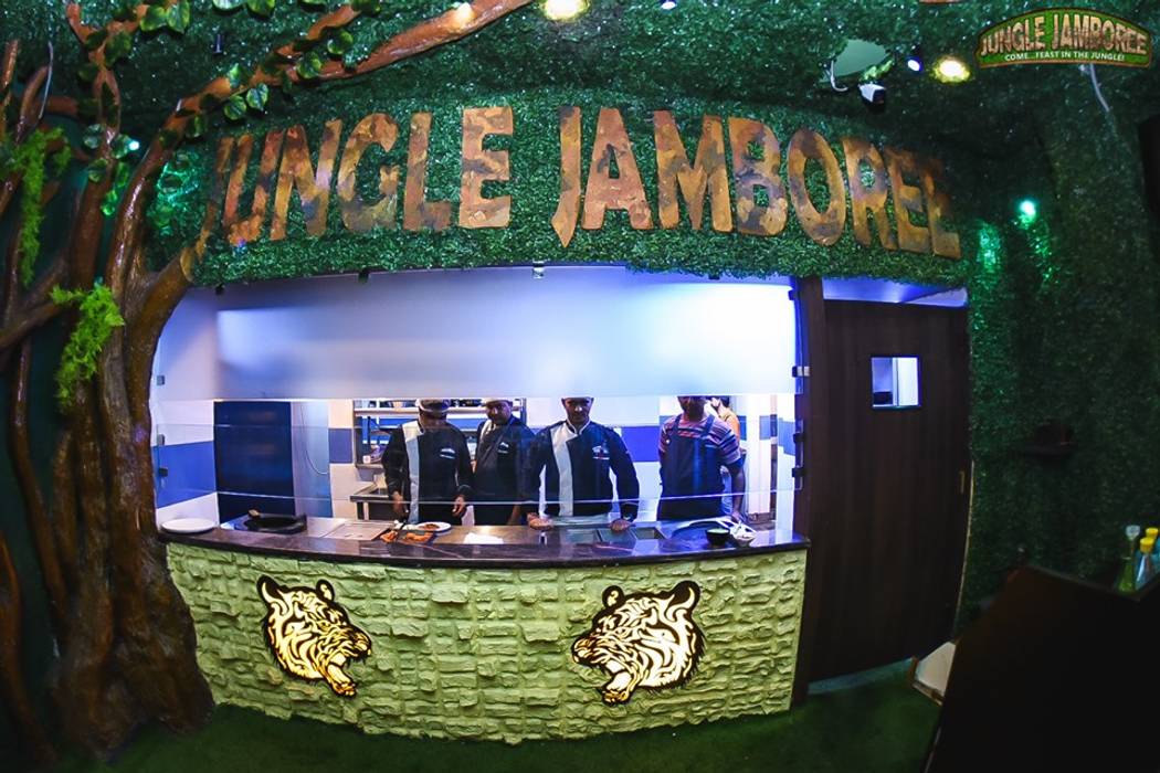 Jungle Jamboree - Live Kitchen View Futomic Design Services Pvt. Ltd. Commercial spaces MDF Hotels