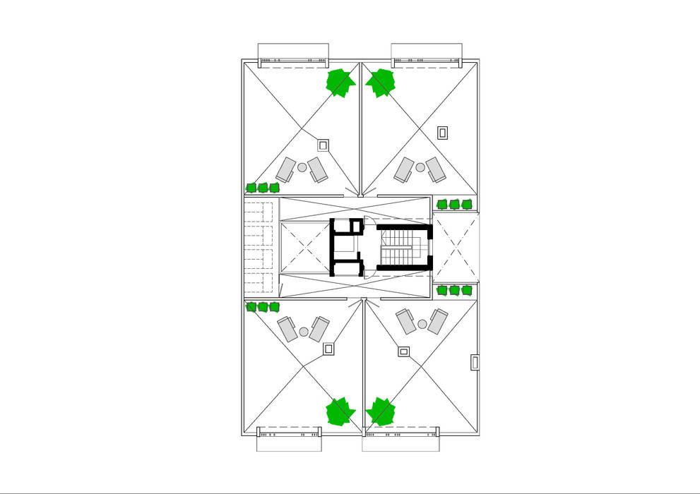 Viviendas-Planta solarium ARQUIJOVEN SLP Casas multifamiliares solarium,terraza