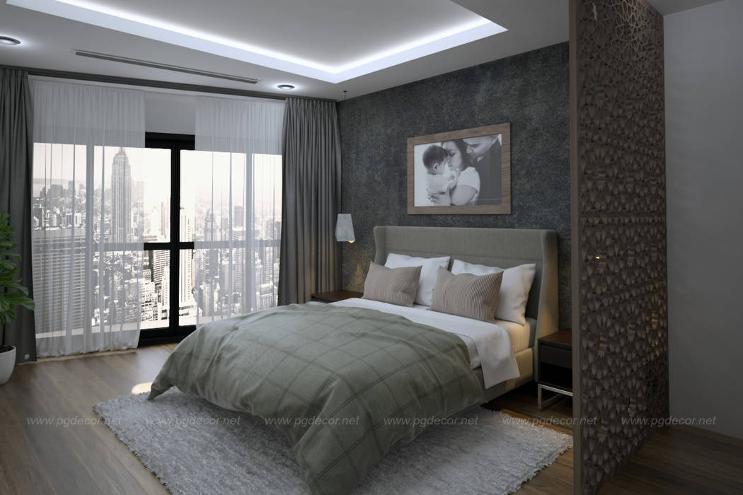 Thiết kế và thi công nội thất căn hộ R2 Royal City, PGdecor PGdecor Phòng ngủ nhỏ