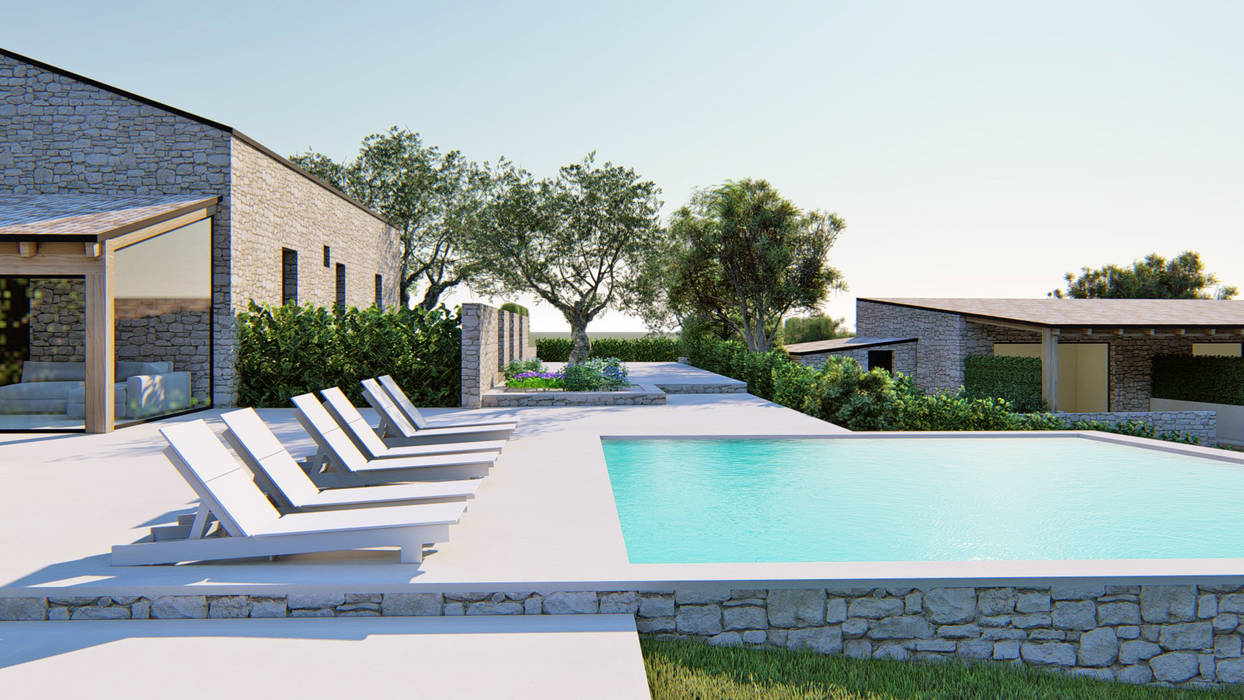 Casale NC, DFG Architetti Associati DFG Architetti Associati Country style pool