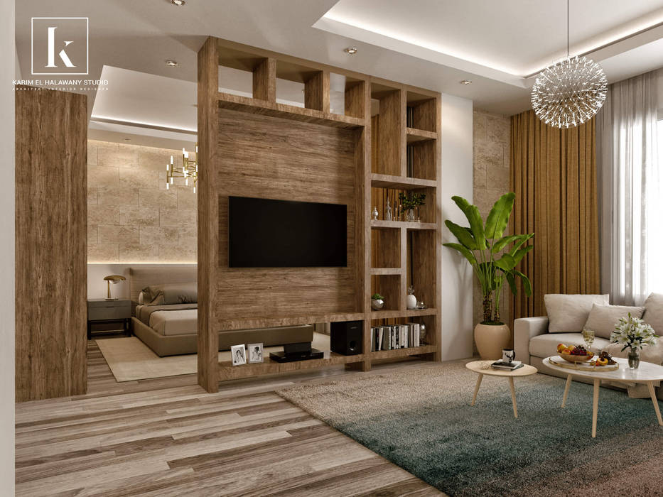 شقة سكنية, Karim Elhalawany Studio Karim Elhalawany Studio حديقة داخلية تصميم مساحات داخلية