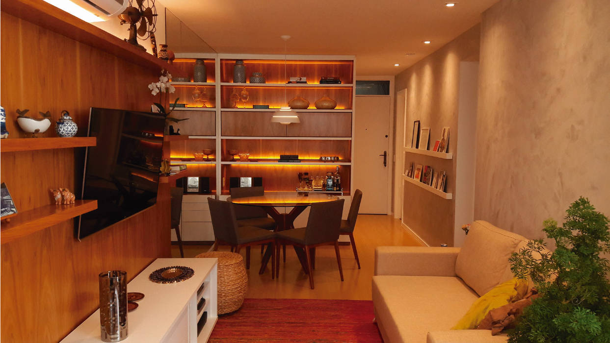 Apartamento MSL, Viviane Cunha Arquitetura Viviane Cunha Arquitetura Salas de estar modernas
