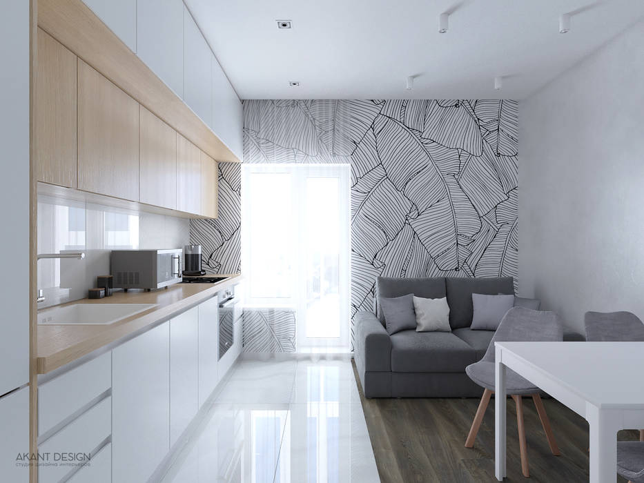 Квартира в ЖК «Кларус Парк», AKANT Design AKANT Design ครัวบิลท์อิน ไม้ Wood effect