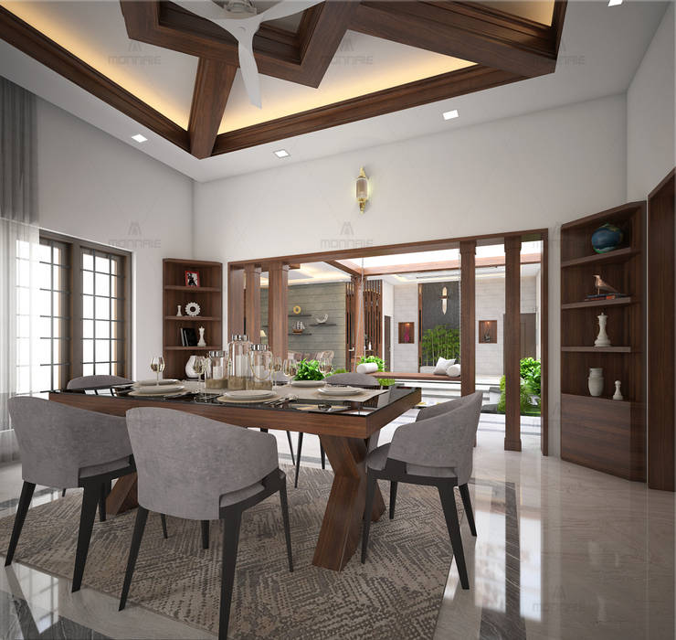 Best Interior designs in Kerala—Monnaie Architects & Interiors Monnaie Interiors Pvt Ltd Modern dining room