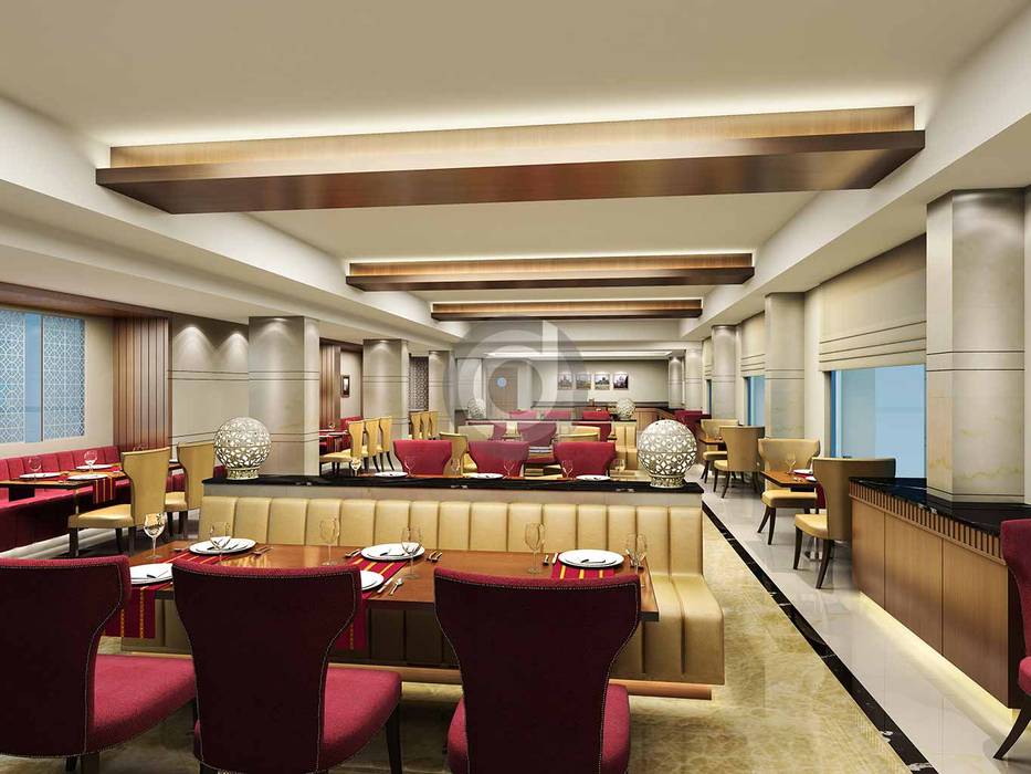 Restaurants 3D Visualized image Designers Gang Commercial spaces Hotels