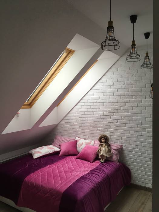 В белых тонах, TOPOS TOPOS Scandinavian style bedroom Bricks