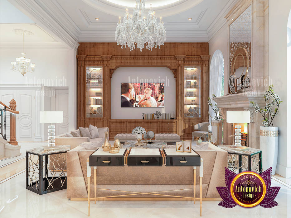 Living Room Interior with Luxurious Furniture, Luxury Antonovich Design Luxury Antonovich Design