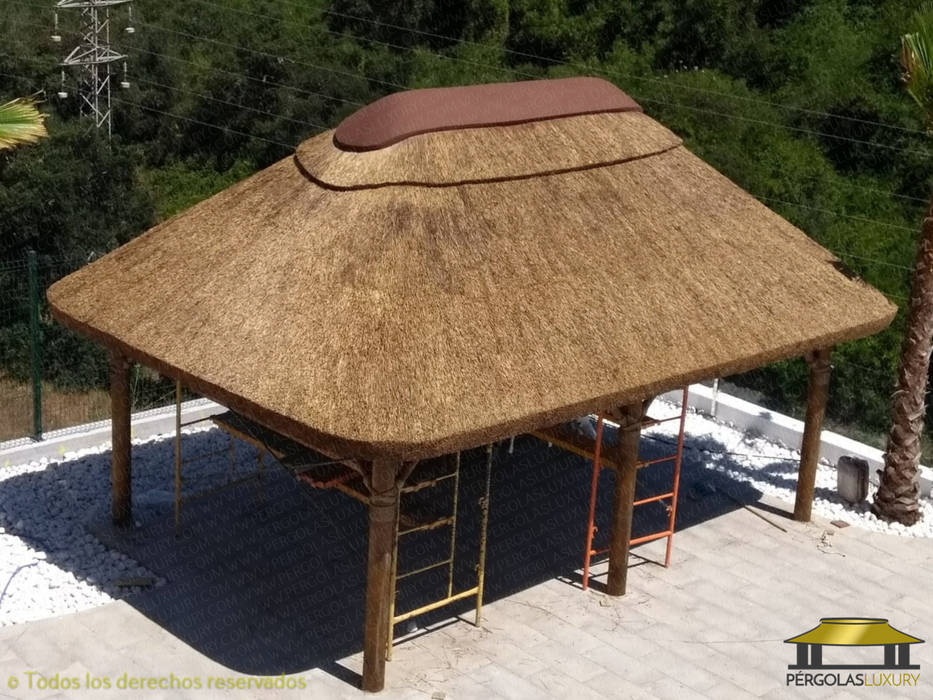 SELECCION DE TRABAJOS REALIZADOS POR PERGOLAS LUXURY 1 PERGOLAS LUXURY Jardines de estilo tropical JUNCO AFRICANO,Pérgolas, toldos e invernaderos