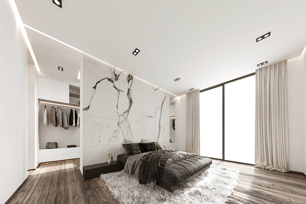 Increíbles recámaras con pared de mármol rebora arquitectos dormitorios