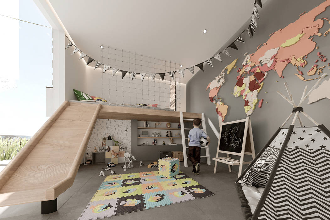 Impactante diseño de residencia moderna, Rebora Arquitectos Rebora Arquitectos Boys Bedroom