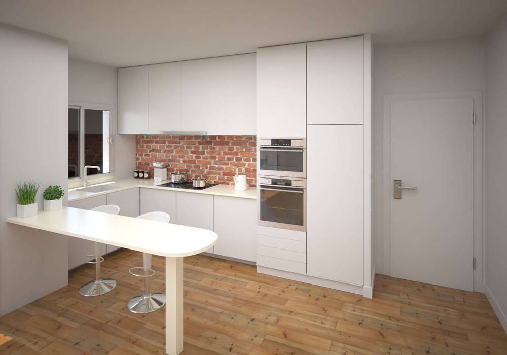 EDIFICIO 15 VIVIENDAS EN ELCHE, ARQUIJOVEN SLP ARQUIJOVEN SLP Built-in kitchens Bricks