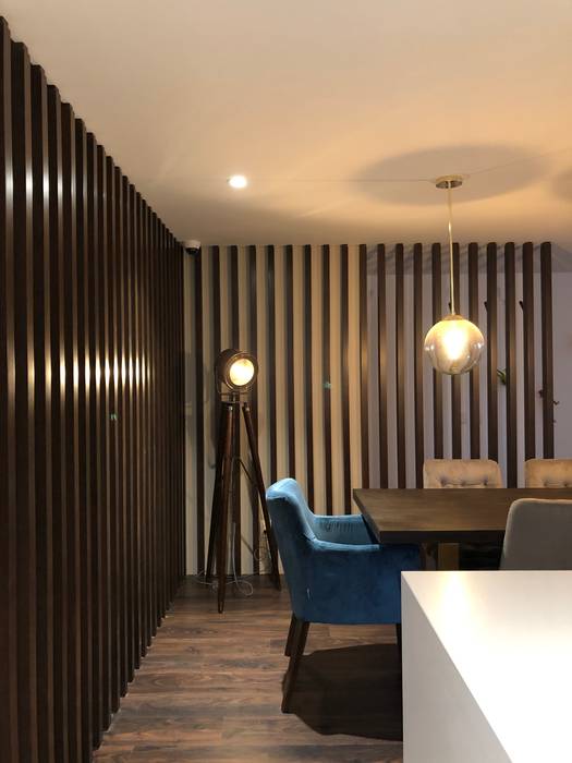 Apartamento AGS, entrearquitectosestudio entrearquitectosestudio Modern dining room Wood Wood effect