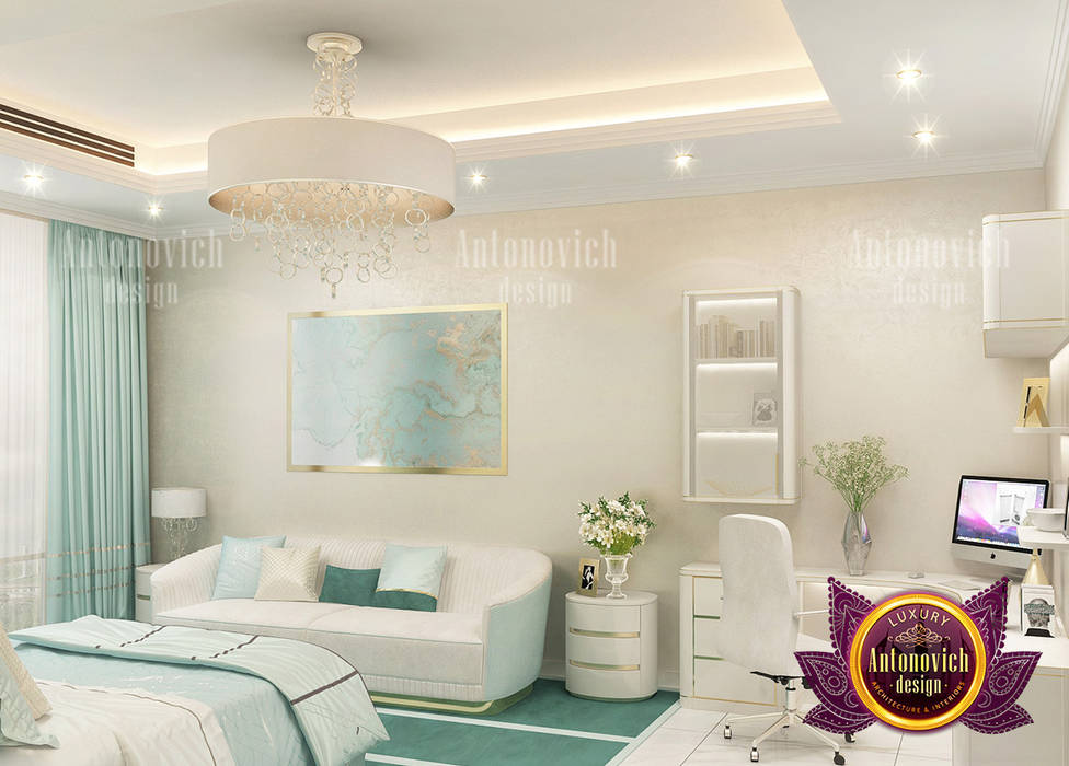 Light Green Bedroom Furniture in Dubai, Luxury Antonovich Design Luxury Antonovich Design