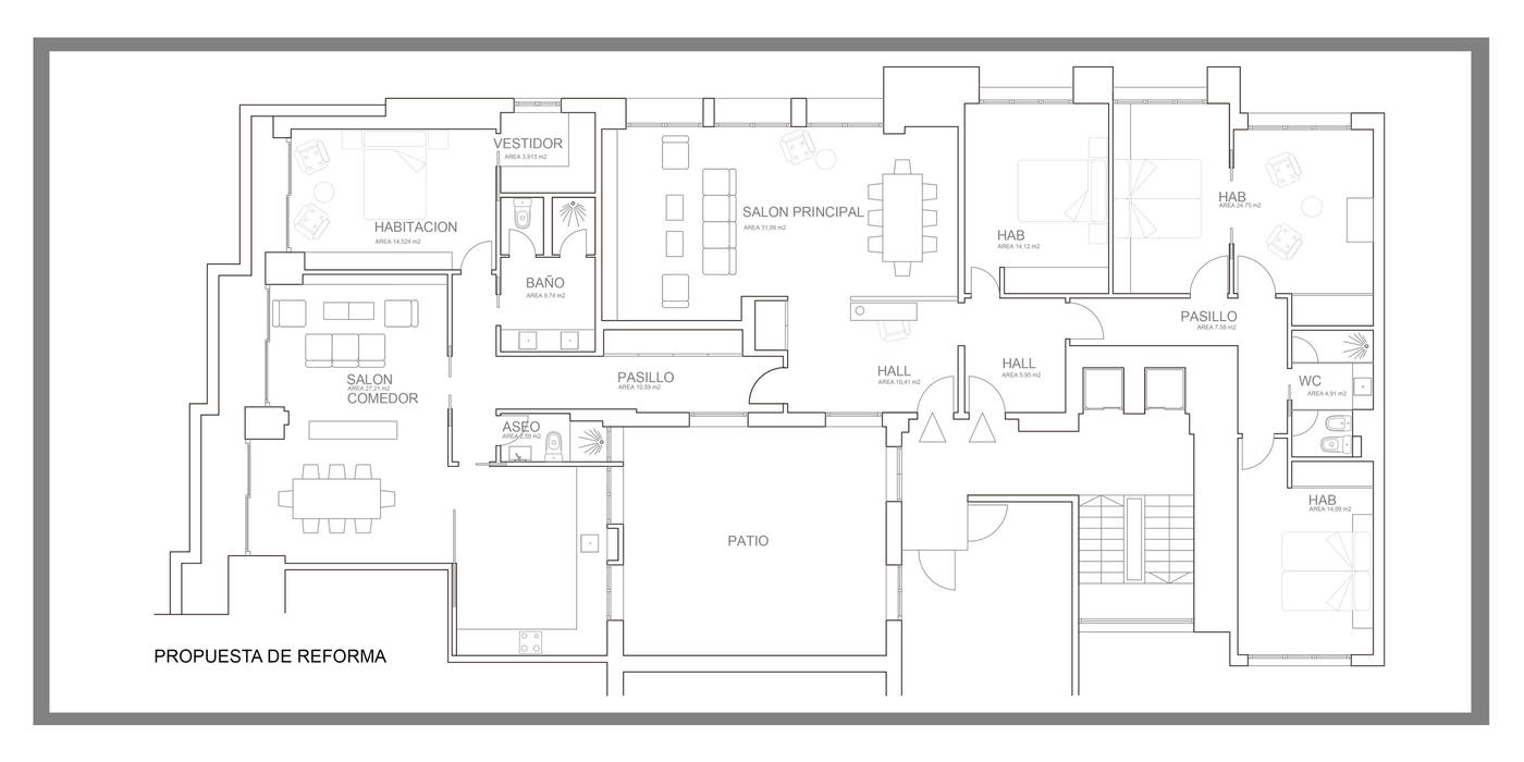 Plano de nueva distribución arQmonia estudio, Arquitectos de interior, Asturias