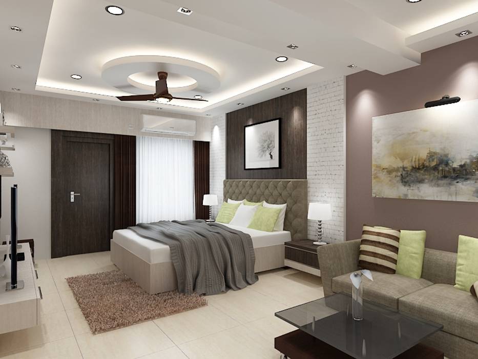 Master Bedroom with a Seating Area Concept, Kphomes Kphomes Modern style bedroom