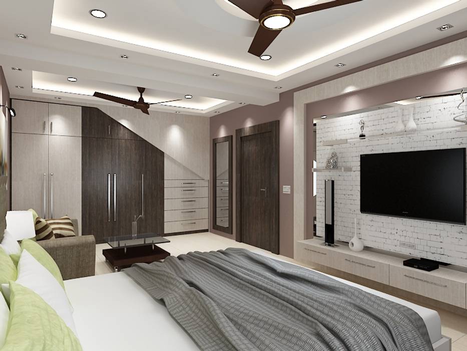 Master Bedroom with a Seating Area Concept, Kphomes Kphomes Modern style bedroom