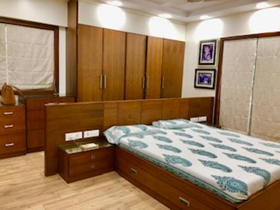 Mr. Shah, Chaitali Shah Chaitali Shah Modern style bedroom Furniture,Property,Building,Cabinetry,Comfort,Wood,Fixture,Drawer,Interior design,Floor