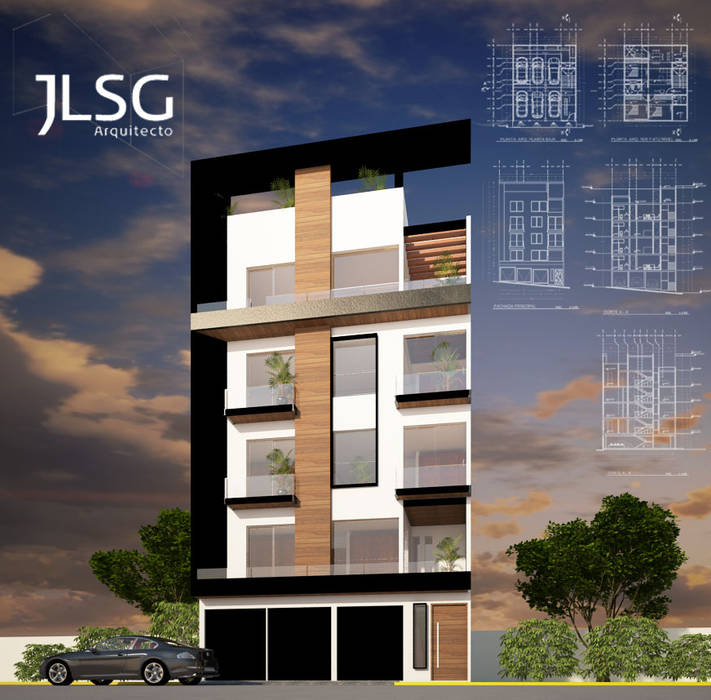JLSG ARQUITECTOS DESPACHO DE ARQUITECTURA Y CONSTRUCCION, JLSG Arquitecto JLSG Arquitecto Multi-Family house