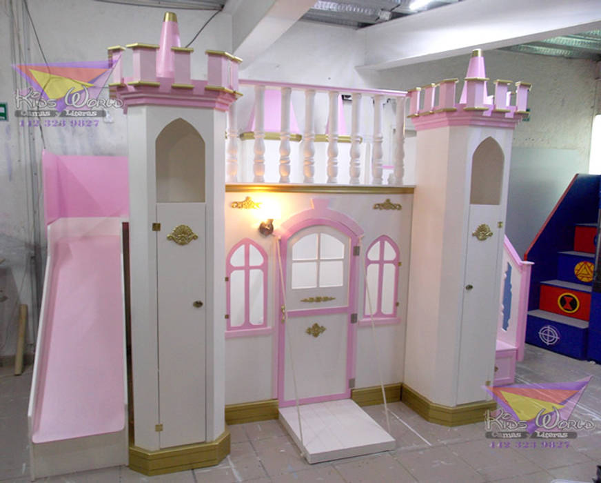 Precioso castillo Dorado Kids World- Recamaras, literas y muebles para niños Dormitorios infantiles clásicos Derivados de madera Transparente Camas y cunas