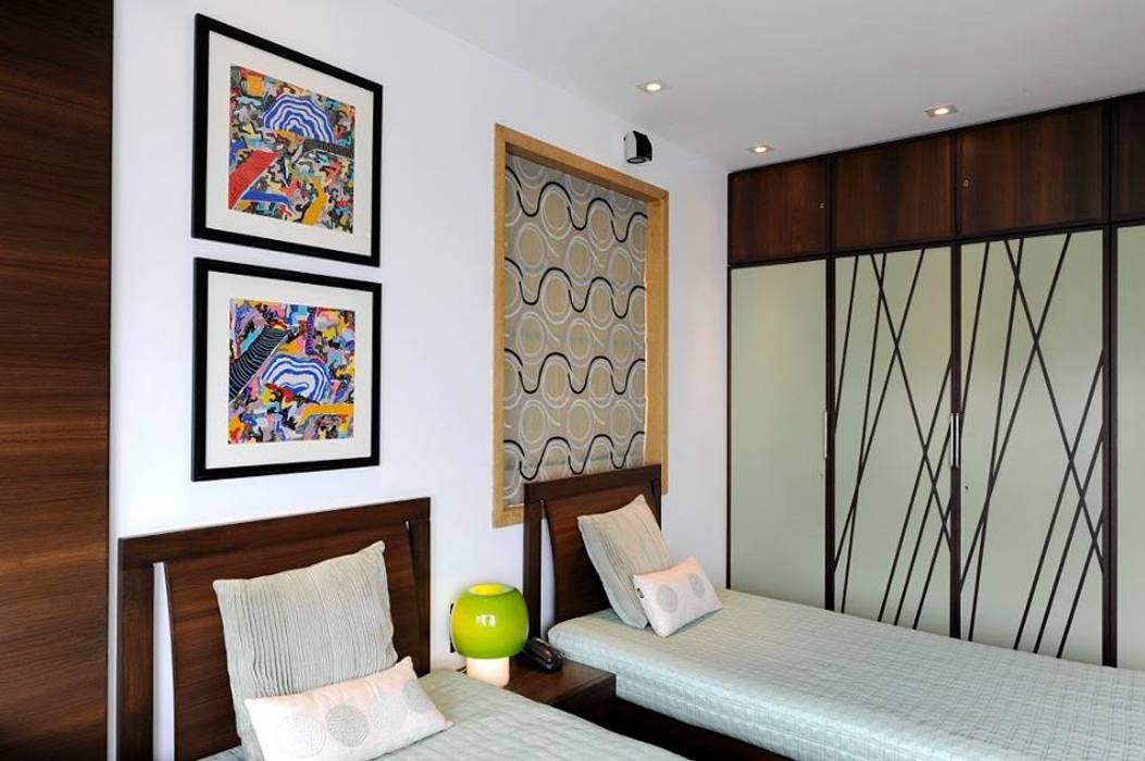 3bhk residence, Grant Road, SPACE DESIGN STUDIOS SPACE DESIGN STUDIOS Dormitorios de estilo moderno