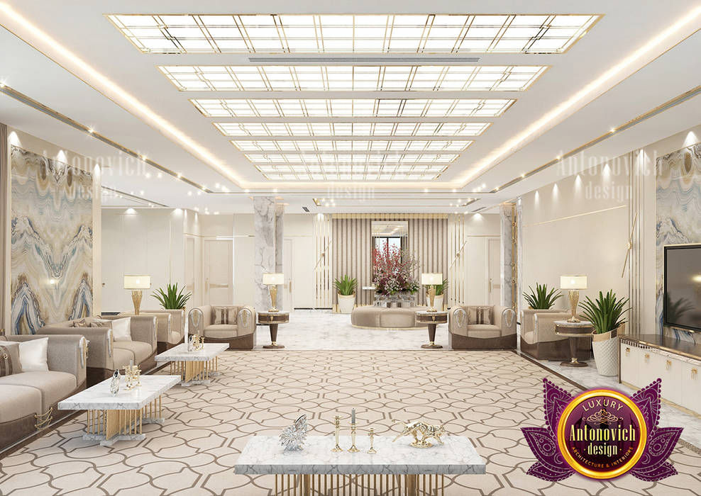 Spacious Luxury Hall Interior Design, Luxury Antonovich Design Luxury Antonovich Design