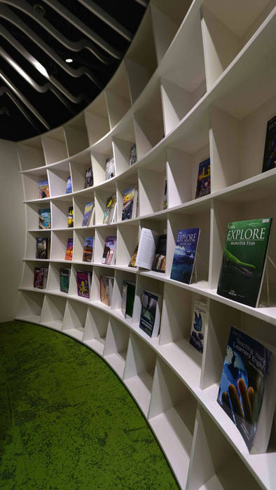弧形書櫃 亚卡默设计 Akuma Design 商业空间 合板 弧形書櫃,白色書櫃,辦公室&店面