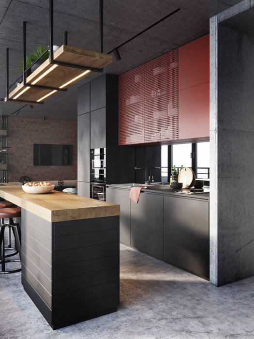 зона барбекю ЖК Apartville, Y.F.architects Y.F.architects Industrial style kitchen