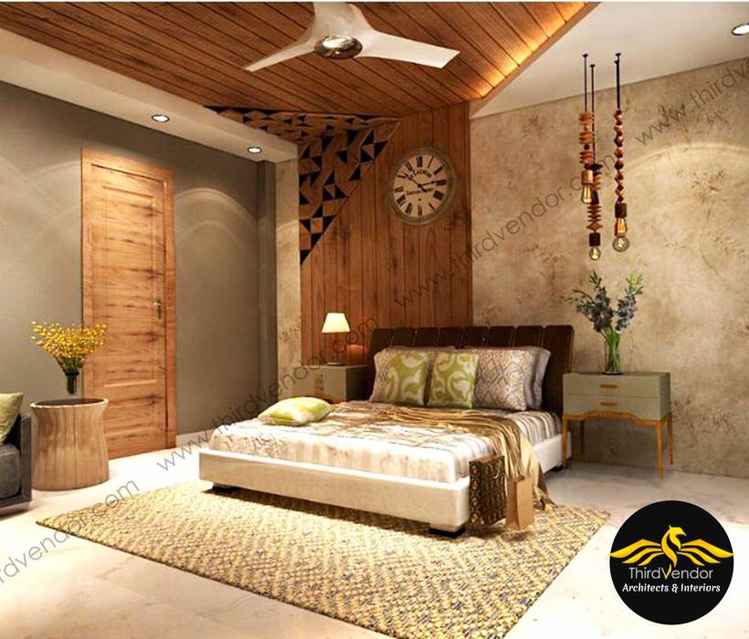 Rustic Bedroom ThirdVendor - Architects & Interiors Small bedroom لکڑی Wood effect