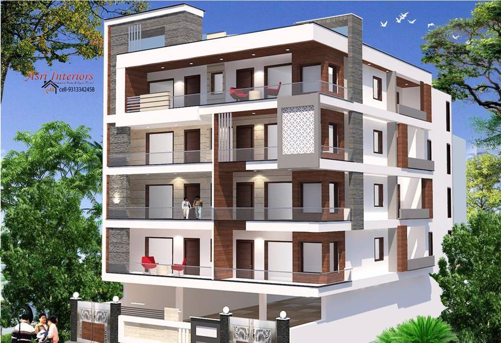 Exterior Elevation For A Ground 3 Residence Floor Stilt Paring