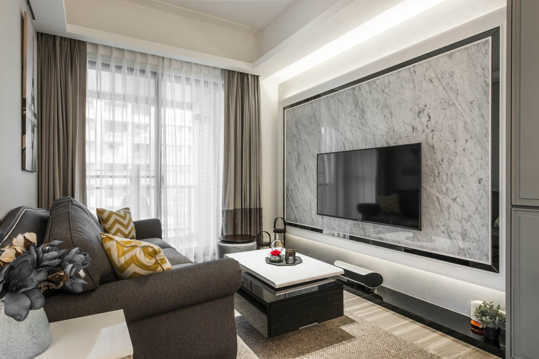 客廳電視牆 你妳國際空間設計 Classic style living room Marble