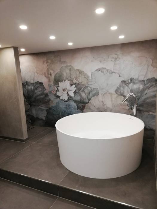 Tapete im Bad, Keramostone Keramostone Salle de bain moderne