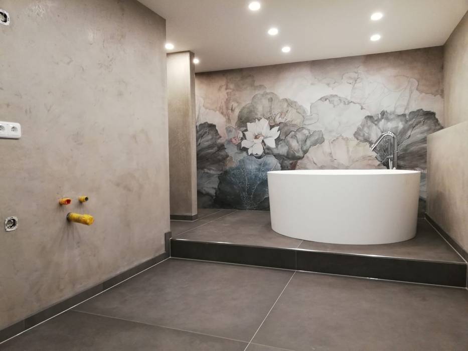 Tapete im Bad, Keramostone Keramostone Modern Bathroom