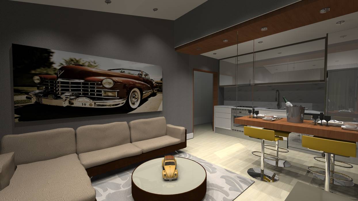 Vista Interior! Design Moderno com Lay Out Contemporâneo! homify Salas de estar modernas Madeira Acabamento em madeira