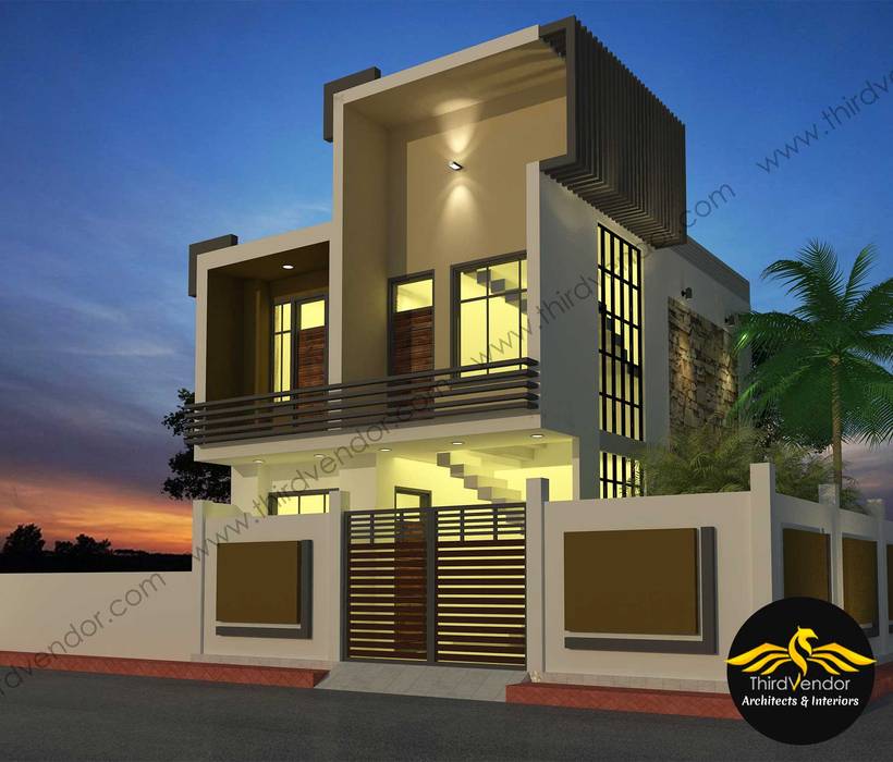 Small Villa size - 1302 sqft ThirdVendor - Architects Villas اینٹوں